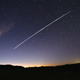 This long-exposure image shows a trail of a group of SpaceX’s Starlink satellites passing over Uruguay.